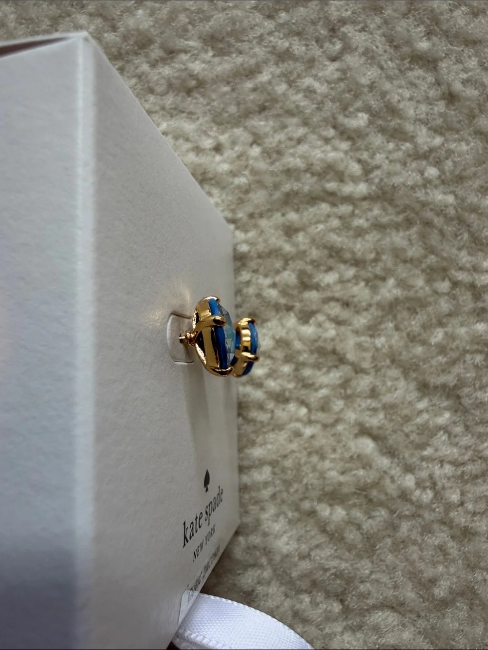 kate spade Blue Iridescent Round Stud Earrings